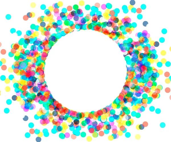 Ronde frame van gekleurde confetti — Stockvector