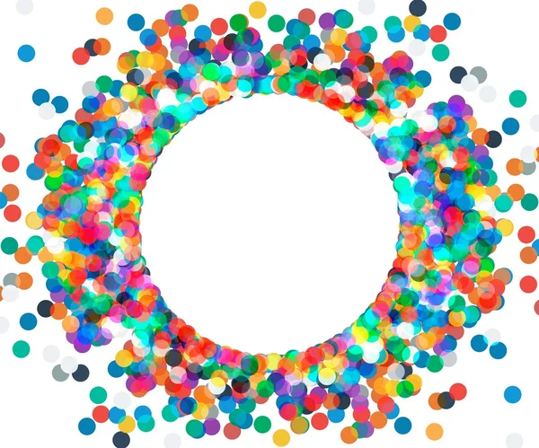 Ronde frame van gekleurde confetti — Stockvector