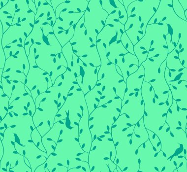 kuşlar ve yaprakları seamless modeli