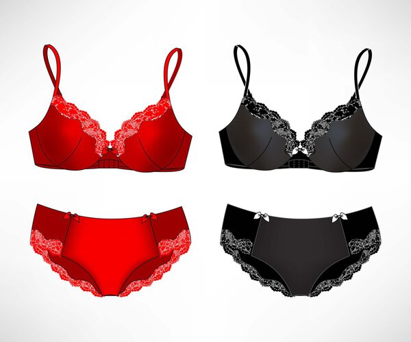 Сексуальный набор нижнего белья бюстгальтер и трусики изолированы
. 