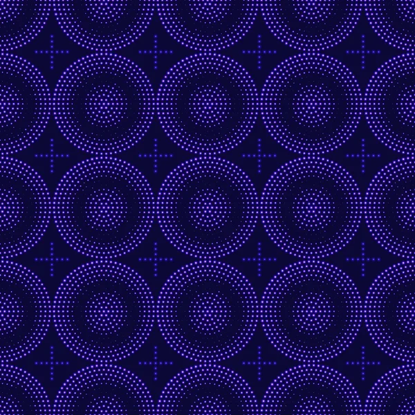 Seamless pattern of blue circles halfton — Stock Vector