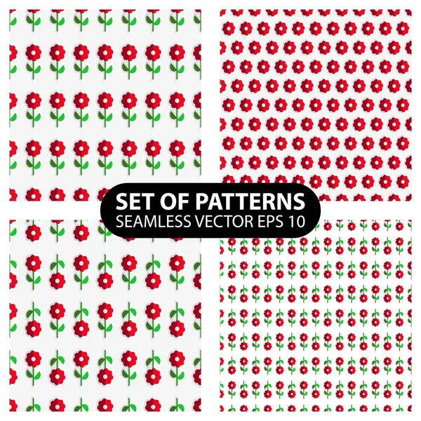 Conjunto de 4 patrones sin costura vectorial — Archivo Imágenes Vectoriales