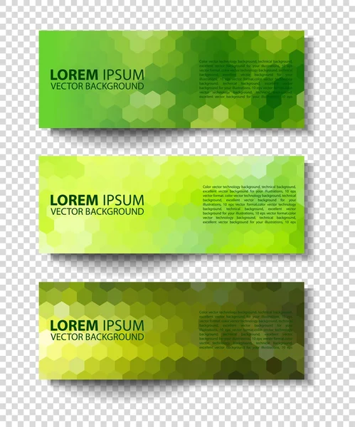 Eco set of green environmental vector banners — Stock Vector