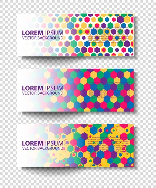 Set of colored vector rectangular banners — Stock Vector