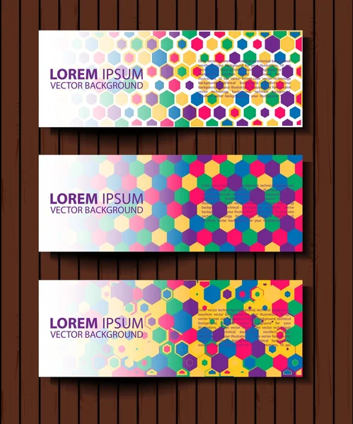 Set of colored vector rectangular banners — Stock Vector