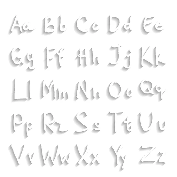Handskrivna abc alfabet med blad — Stock vektor