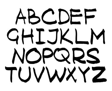 İngilizce el yazısı alfabe. rakamlar. 