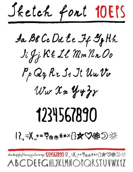 Handwritten English alphabet. Vector illustration . — Stock Vector
