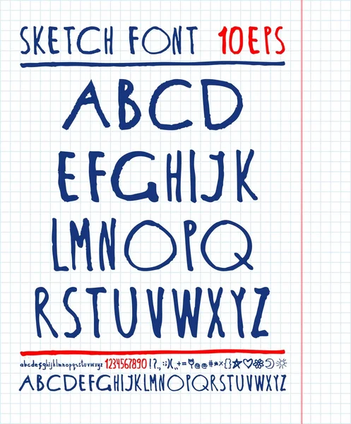 Handwritten English alphabet. Vector illustration . — Stock Vector