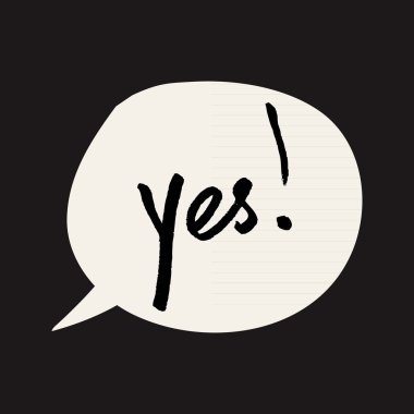 Evet konuşma balonu oturum açın. Grunge tarzı