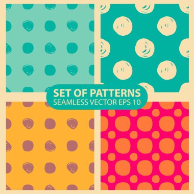 Dikişsiz desen polka dot kümesi