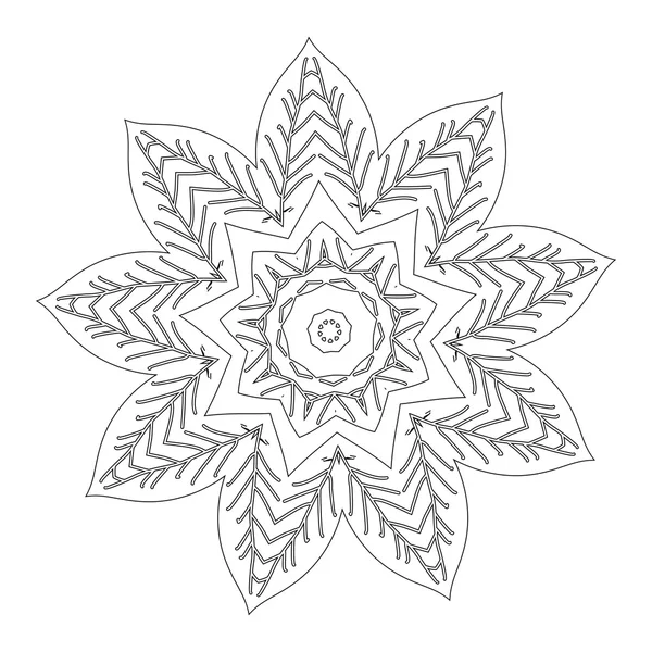 Vector Hermoso Deco Mandala Negro — Vector de stock