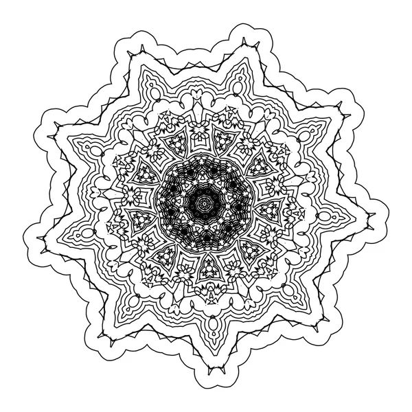 Vektor gyönyörű Deco fekete Mandala — Stock Vector