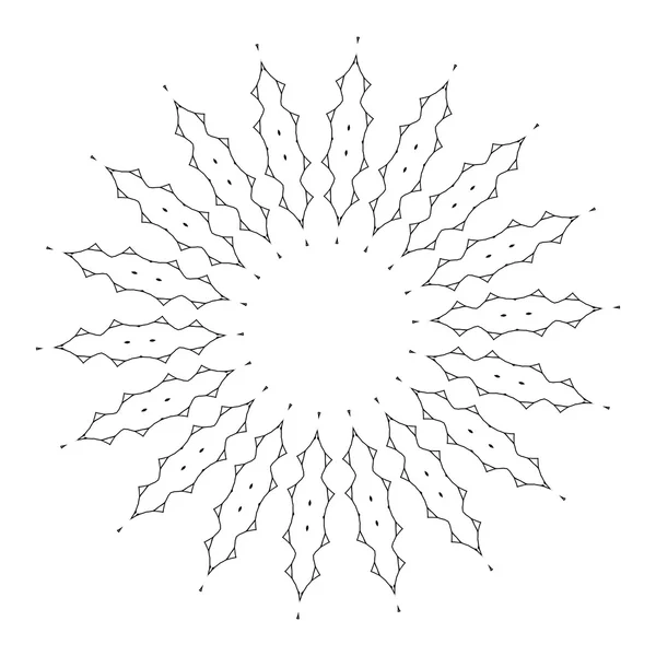 아름 다운 데코 벡터 만다라 블랙 — 스톡 벡터