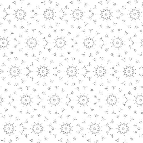 Seamless Contour Floral Pattern. — Stock Vector