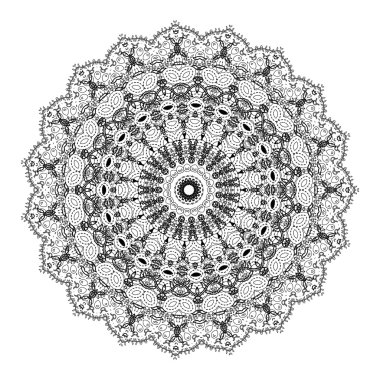 Vektör güzel Deco siyah Mandala. 