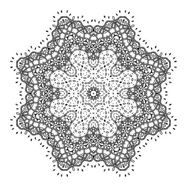 Vektör güzel Deco siyah Mandala. 