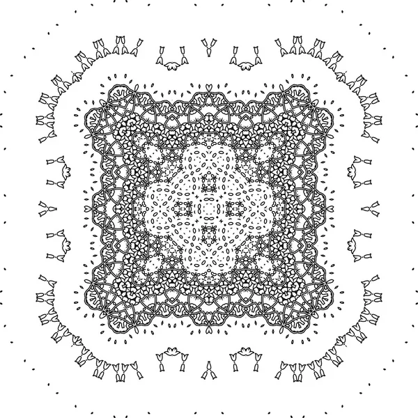 Vecteur Belle Déco Mandala Noir . — Image vectorielle