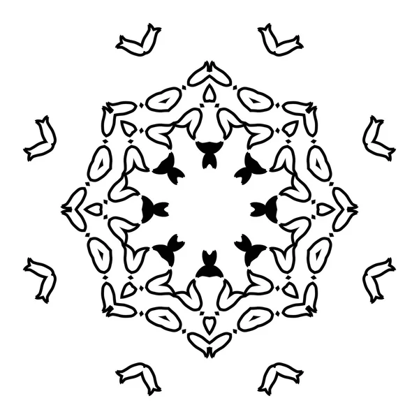 Vector Hermoso Deco Mandala Negro . — Vector de stock
