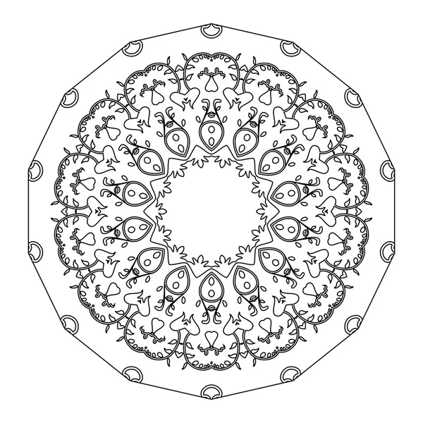 Vektorové krásný Deco černé Mandala. — Stockový vektor