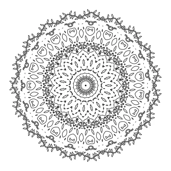 Vektorové krásný Deco černé Mandala. — Stockový vektor