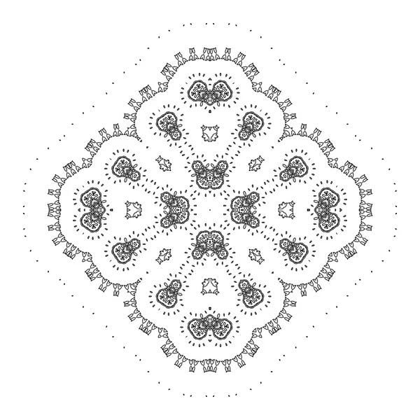 Vetor bonito Deco Mandala Preto . — Vetor de Stock