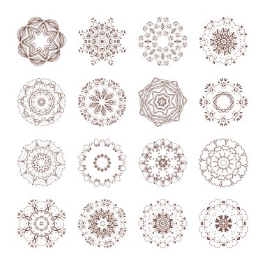 Kına dövme doodle vektör öğeleri beyaz arka plan üzerinde 