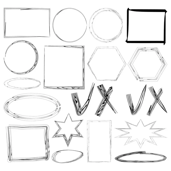 Set of drawn frames — Stock Vector