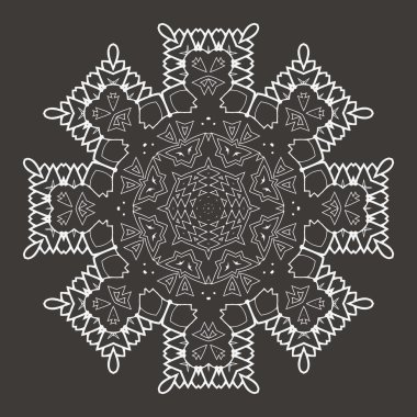 Vektör güzel Deco siyah Mandala. 