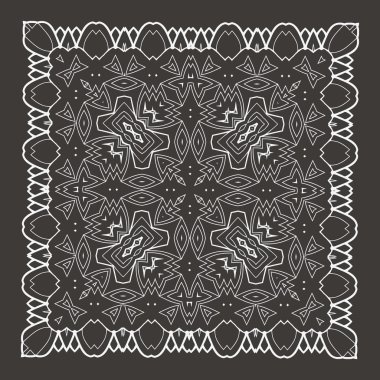 Vektör güzel Deco siyah Mandala. 