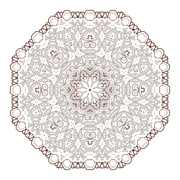 Vector Hermoso Deco Mandala Negro . — Vector de stock