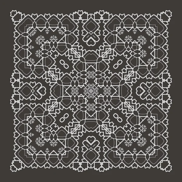 Vettore Bella Deco Mandala nero . — Vettoriale Stock