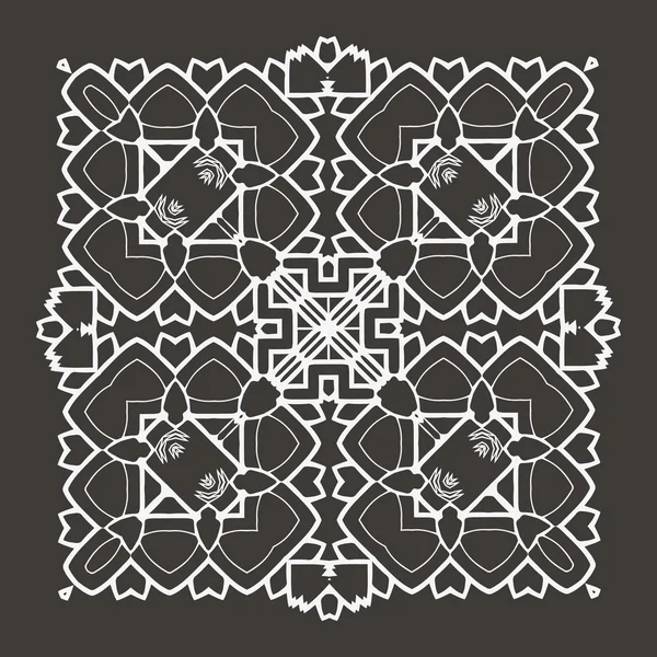 Vettore Bella Deco Mandala nero . — Vettoriale Stock