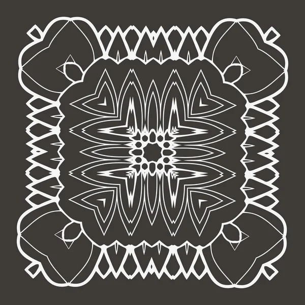 Vector Hermoso Deco Mandala Negro . — Vector de stock