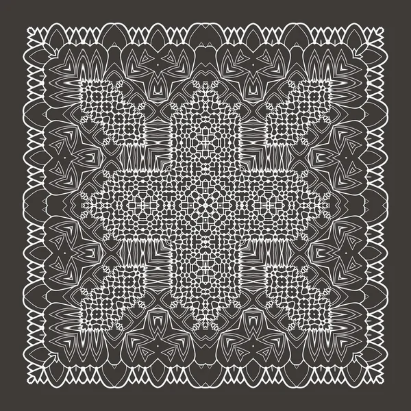 Vector Hermoso Deco Mandala Negro . — Vector de stock