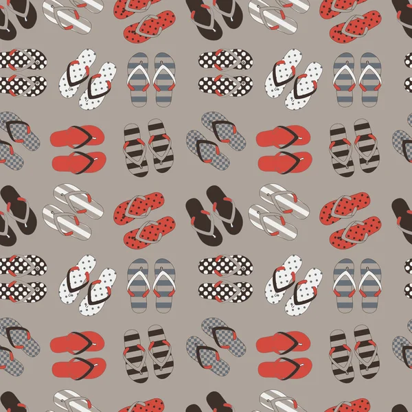 Nahtloses Muster von Flip Flops im Vintage-Stil — Stockvektor
