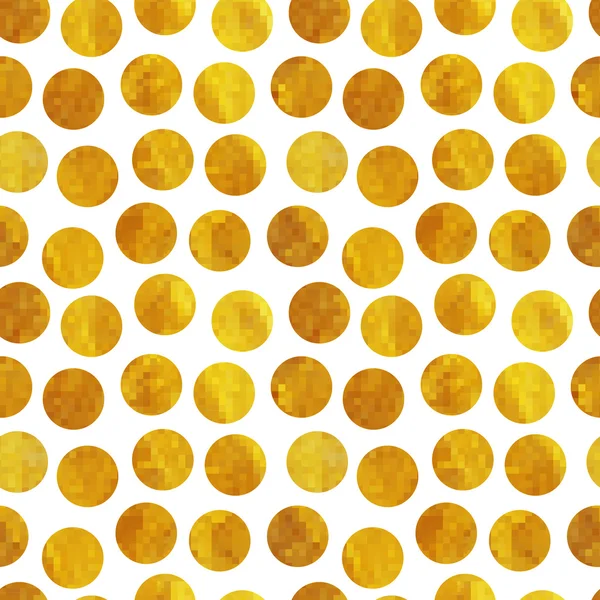 Seamless pattern of Golden circles. Vector illustration — Stock Vector