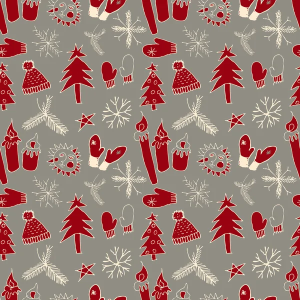 Weihnachten nahtlose Muster. Vektorillustration. — Stockvektor