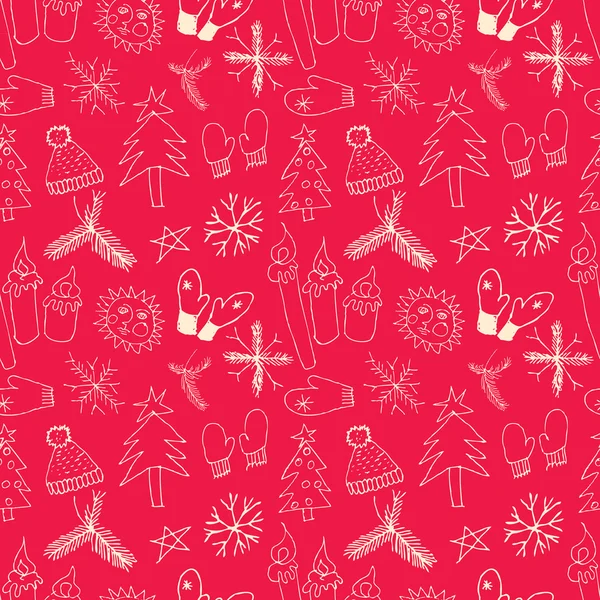 Christmas seamless pattern. Vector illustration. — Stock Vector