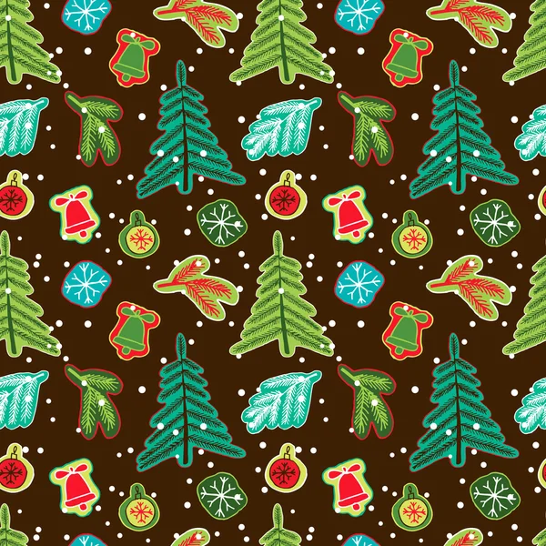 Christmas seamless pattern. Vector illustration. — Stock Vector