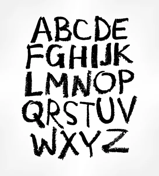 Handgeschriebenes Alphabet, Tusche-Schriftzug. — Stockvektor