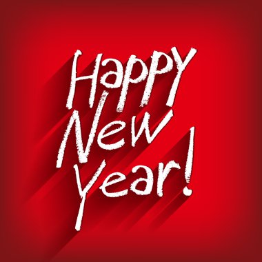 Mutlu yeni yılın zarif metin tasarımı. vektör illüstrasyonu