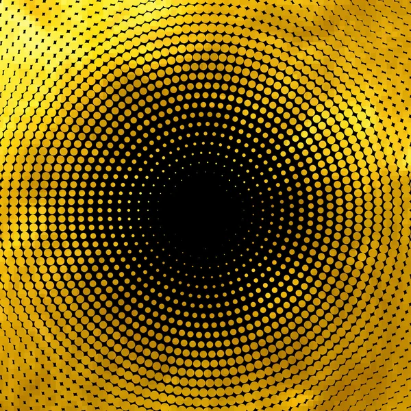 Luces de oro abstracto banner semitono círculo. Ilustración vectorial — Vector de stock