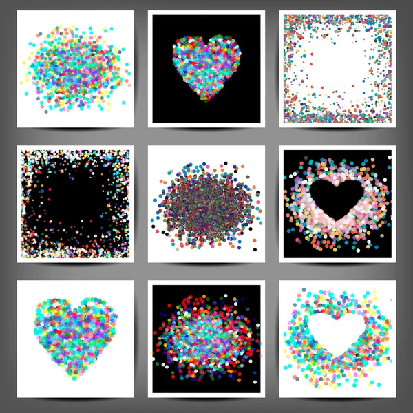 Juego de marcos coloreados de confeti — Archivo Imágenes Vectoriales