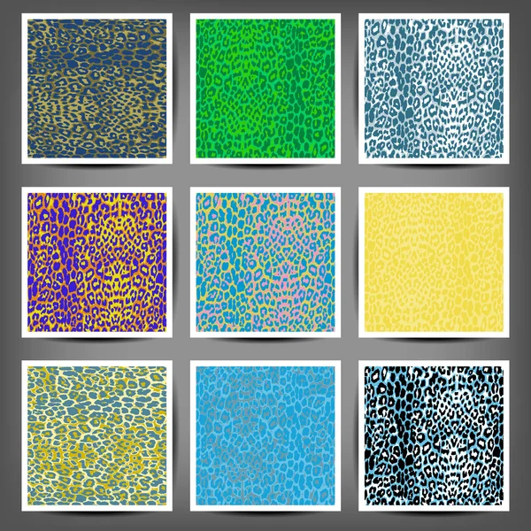 Set of seamless leopard prints — Stock Vector