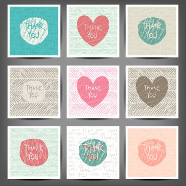 teşekkür el çizmek kartı. vektör çizim, 10 eps. Ayarla