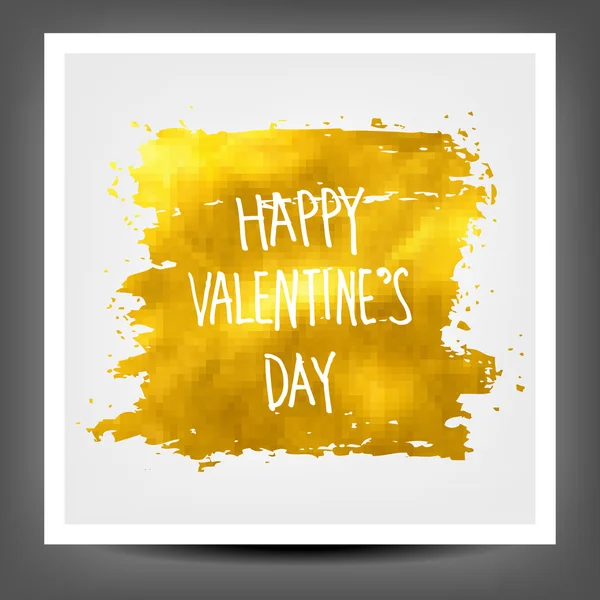 Gouden banner dag van de gelukkige Valentijnskaart — Stockvector