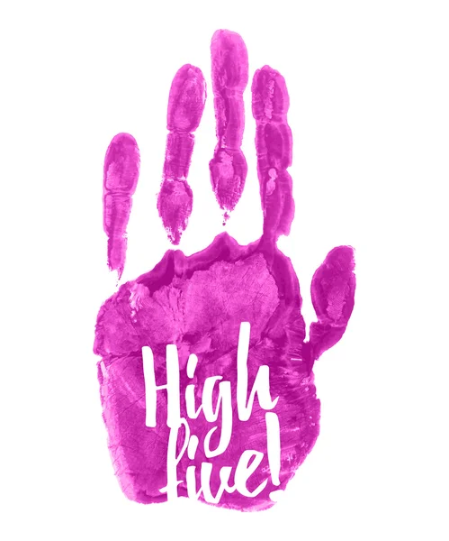 Hoge vijf. Aquarel hand print — Stockvector