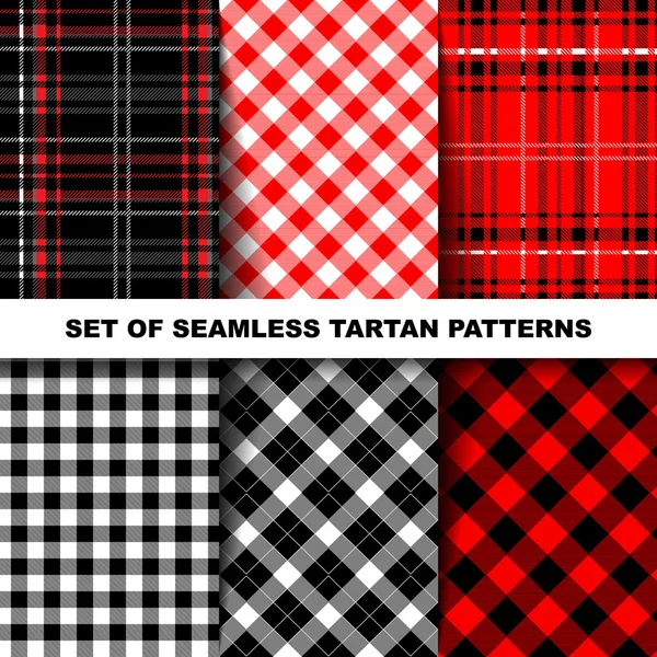 Set of seamless tartan patterns. — Stock Vector