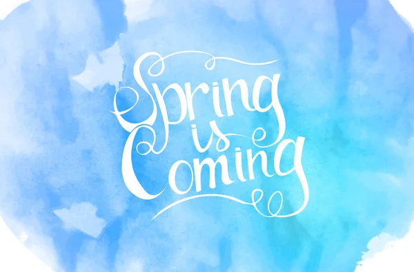 Приближается синяя акварельная весна — стоковый вектор